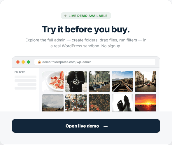 Try it before you buy - open the live demo